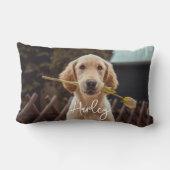 Personalized Custom Photo And Text ランバークッション (裏面)