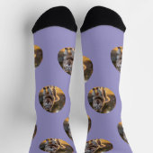 Personalized Custom Photo Blob - Husky Dog Face ソックス (上部)