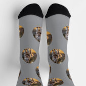 Personalized Custom Photo Blob - Husky Dog Face ソックス (上部)