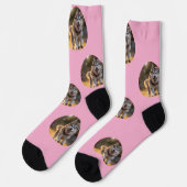 Personalized Custom Photo Blob - Husky Dog Face ソックス (左)