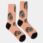 Personalized Custom Photo Blob - Husky Dog Face ソックス (右)