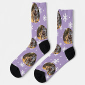 Personalized Custom Photo Blob - Snowflake Husky  ソックス (左)