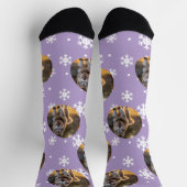 Personalized Custom Photo Blob - Snowflake Husky  ソックス (上部)