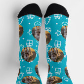Personalized Custom Photo Blob - Winter Husky ソックス (上部)