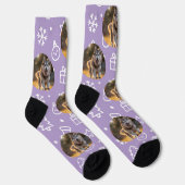 Personalized Custom Photo Blob - Winter Husky  ソックス (右)