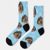 Personalized Custom Photo Blob - Winter Husky  ソックス (左)