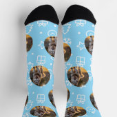 Personalized Custom Photo Blob - Winter Husky  ソックス (上部)