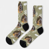 Personalized Custom Photo - Halloween Doodles ソックス (左)