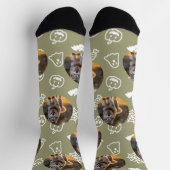 Personalized Custom Photo - Halloween Doodles ソックス (上部)