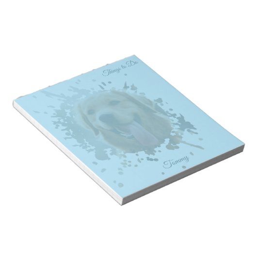 Personalized Custom Photo Pet with Name ノートパッド (アングル)