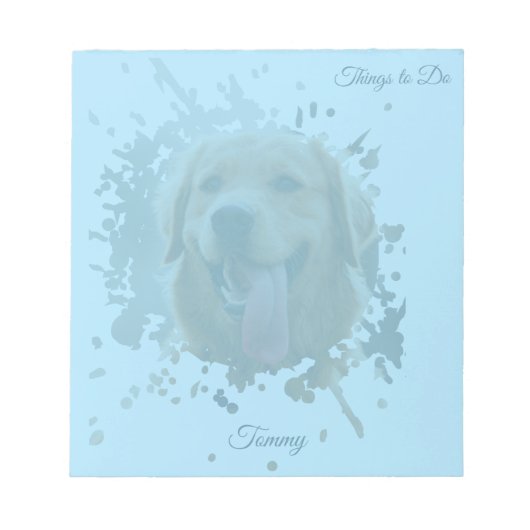 Personalized Custom Photo Pet with Name ノートパッド (正面)