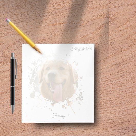 Personalized Custom Photo Pet with Name ノートパッド