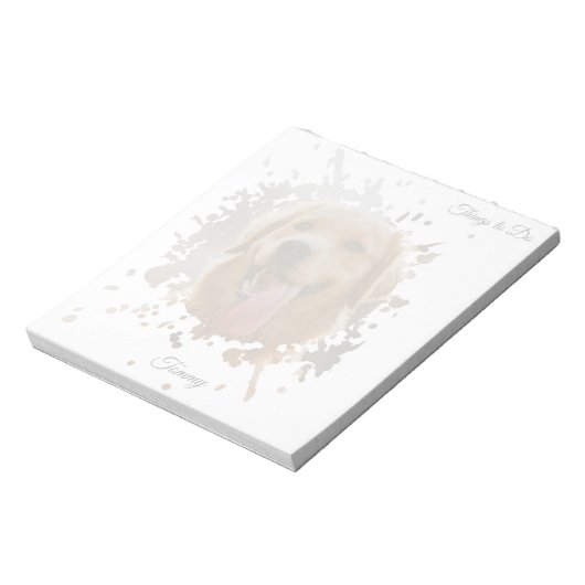 Personalized Custom Photo Pet with Name ノートパッド (回転)