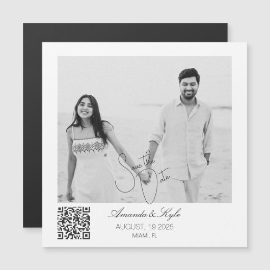 Personalized Custom Photo Save the Date magnet (正面/裏面)
