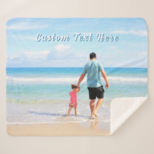 Personalized Custom Photo Sherpa Blanket with Text シェルパブランケット (正面(横))