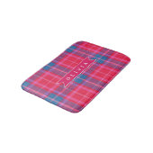 Personalized Custom Pink Fuchsia Plaid Preppy  バスマット (アングル)