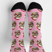 Personalized Custom Shitszu Christmas  ソックス (上部)