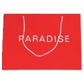 Personalized Custom Text Neon Red Large Gift Bag ラージペーパーバッグ (正面)