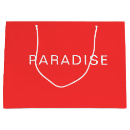 Personalized Custom Text Neon Red Large Gift Bag ラージペーパーバッグ