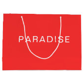 Personalized Custom Text Neon Red Large Gift Bag ラージペーパーバッグ (裏面)