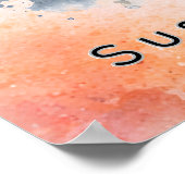 Personalized Custom Watercolor Couple Photo Gift ポスター (角)