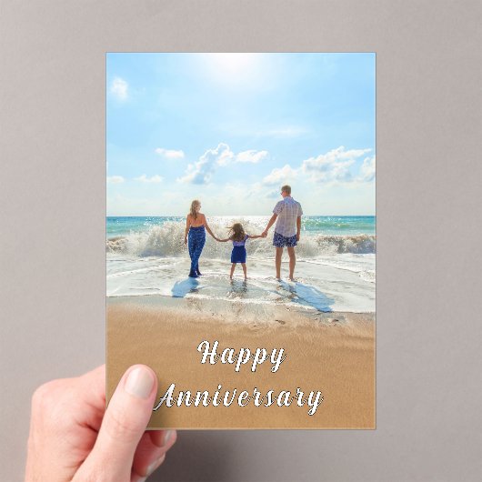 Personalized Custom Your Photo Anniversary Card アクリル招待状 (インサイチュ (ポータブル))