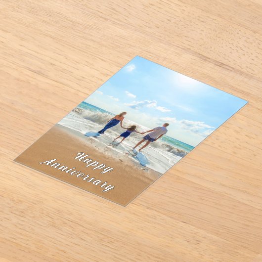 Personalized Custom Your Photo Anniversary Card アクリル招待状 (レイダウン)