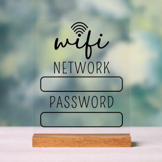 Personalized Customer Wifi Account Sign アクリルサイン (ニュートラル)