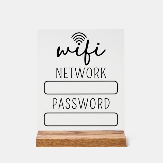 Personalized Customer Wifi Account Sign アクリルサイン (正面)