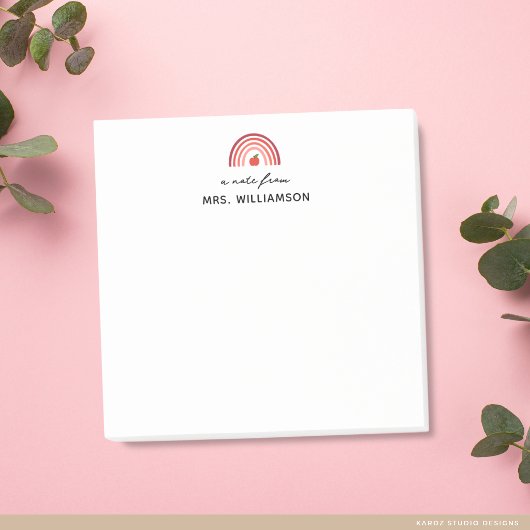 Personalized Cute A Note From Teacher Name Post-it ポストイット