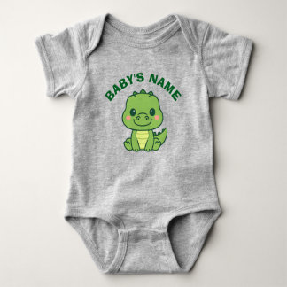 Personalized Cute Alligator Baby Bodysuit ベビーボディスーツ