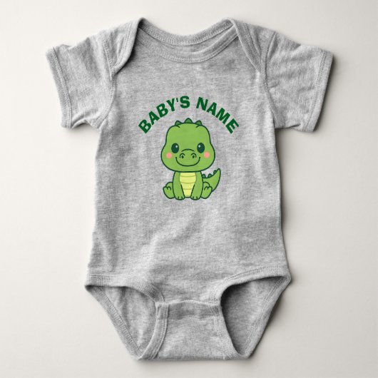 Personalized Cute Alligator Baby Bodysuit ベビーボディスーツ (正面)