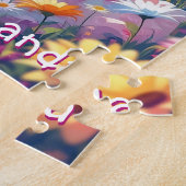 Personalized Cute Anime Girl Reading a Book ジグソーパズル (側面)