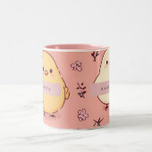 Personalized Cute Baby Chicks Pattern ツートーンマグカップ (中央)