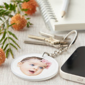 Personalized Cute Baby Face Photo Acrylic Keychain キーホルダー (正面右)