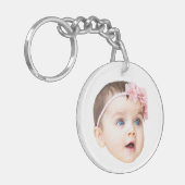 Personalized Cute Baby Face Photo Acrylic Keychain キーホルダー (正面左)