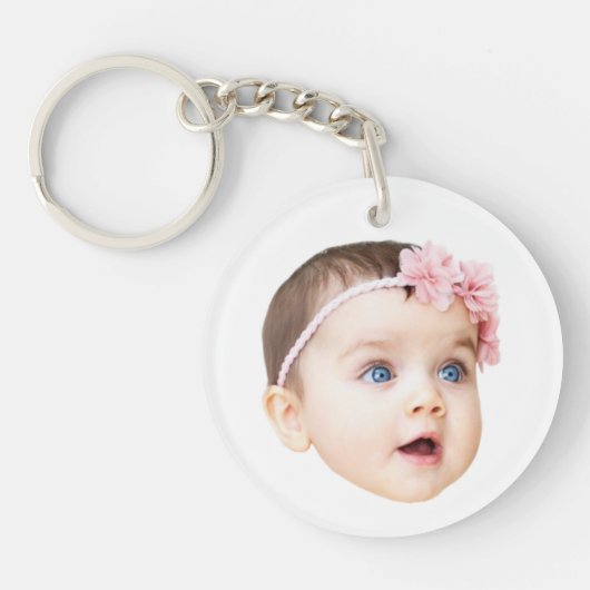 Personalized Cute Baby Face Photo Acrylic Keychain キーホルダー (正面)
