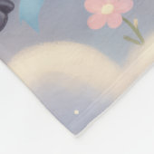 Personalized Cute Baby Lambs on a cloud フリースブランケット (角)