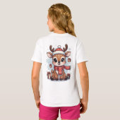 Personalized Cute Baby Reindeer Christmas Kids  Tシャツ (裏面フル)
