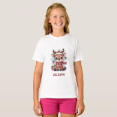 Personalized Cute Baby Reindeer Christmas Kids  Tシャツ (正面フル)
