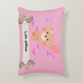 Personalized Cute Bear & Balloon Accent Pillow | C アクセントクッション (正面(垂直))