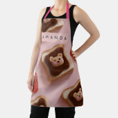 Personalized Cute Bear Toast Pattern Apron エプロン (インサイチュ)