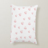Personalized Cute Bear with pink Hearts アクセントクッション (裏面(縦))