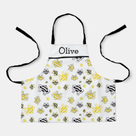Personalized Cute Bees Pattern Apron – Honey Bee エプロン