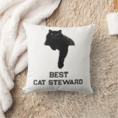 Personalized Cute Black Cat Photo Funny Quote Pet クッション (ブランケット)