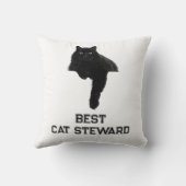 Personalized Cute Black Cat Photo Funny Quote Pet クッション (裏面)