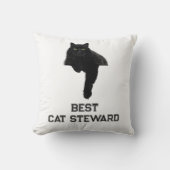 Personalized Cute Black Cat Photo Funny Quote Pet クッション (正面)