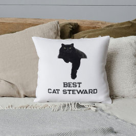 Personalized Cute Black Cat Photo Funny Quote Pet クッション