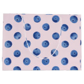 Personalized Cute Blueberry Watercolor Gift Name ラージペーパーバッグ (裏面)