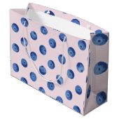 Personalized Cute Blueberry Watercolor Gift Name ラージペーパーバッグ (裏面アングル)